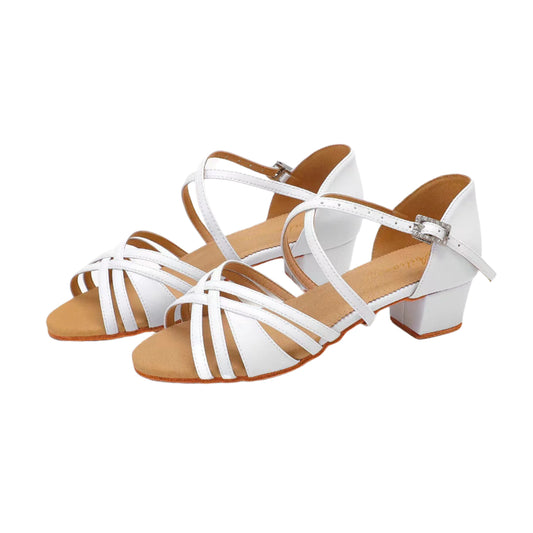 ALW.L015GE Professional Juvenile Latin Competition Shoes – White Edition