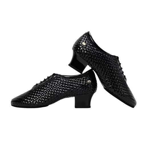 ALW.L014ME Men’s Latin Dance Shoes with Woven Patent Leather Design