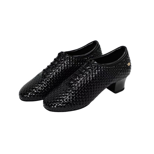 ALW.L014ME Men’s Latin Dance Shoes with Woven Patent Leather Design