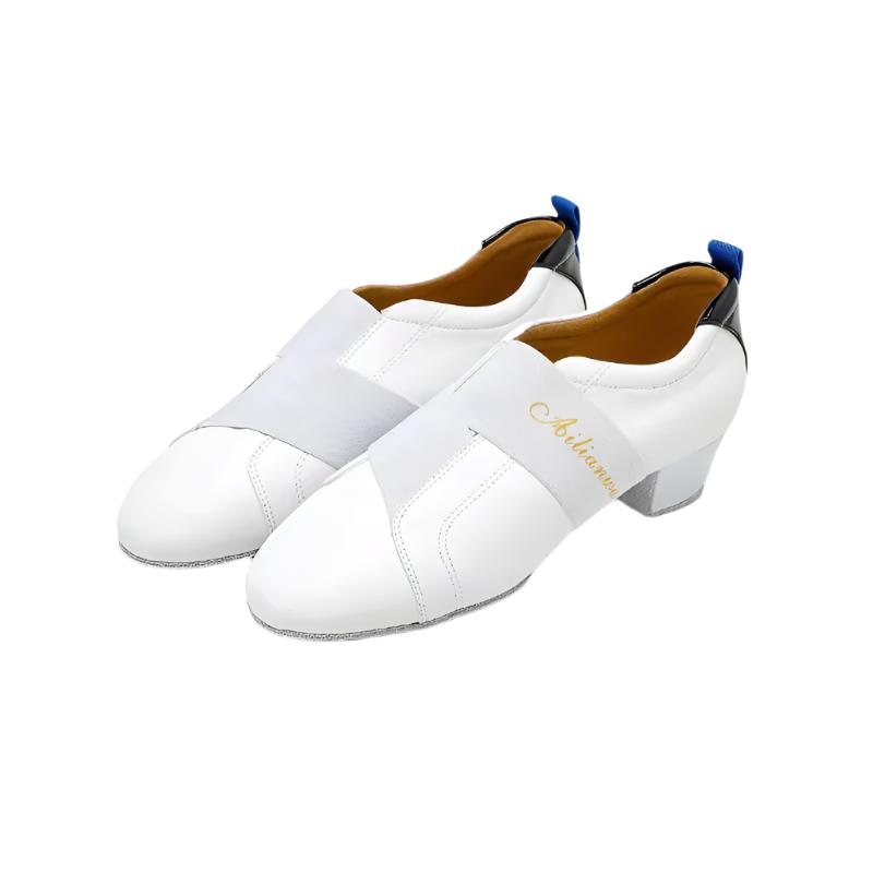 ALW.L009FC Slip-On Latin Teaching Shoes for Women – Elastic Band & Cuban Heel