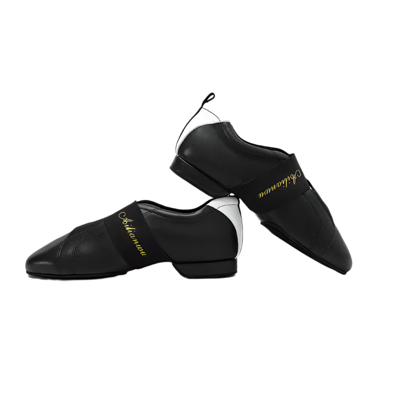 ALW.L008FC Women’s Flat Slip-On Latin Dance Shoes with Elastic Straps