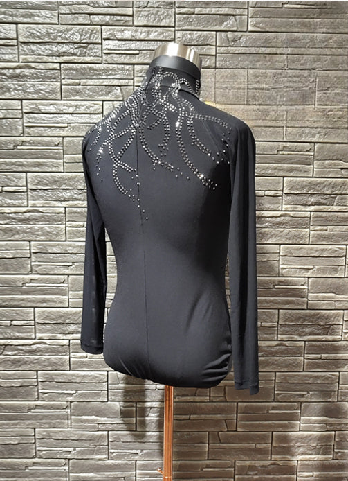 PERMINO-LD0094 New Latin dance top performance clothing professional performance clothing competition clothing men's clothing with diamonds customized