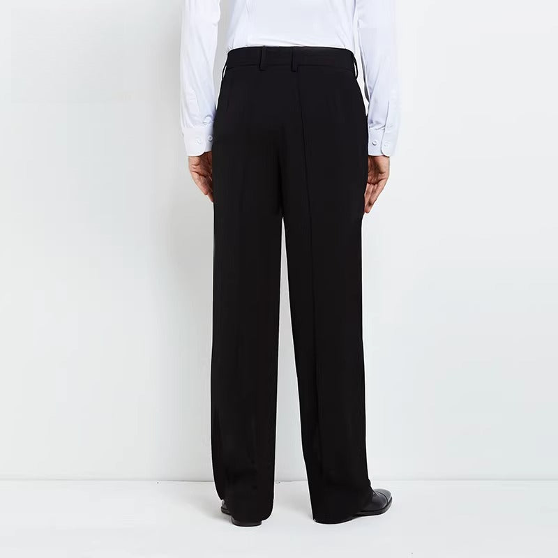 NY Fashion Men's Latin Ballroom Dance Pants Black Wide Leg Pants 21108K - Mine·Jas