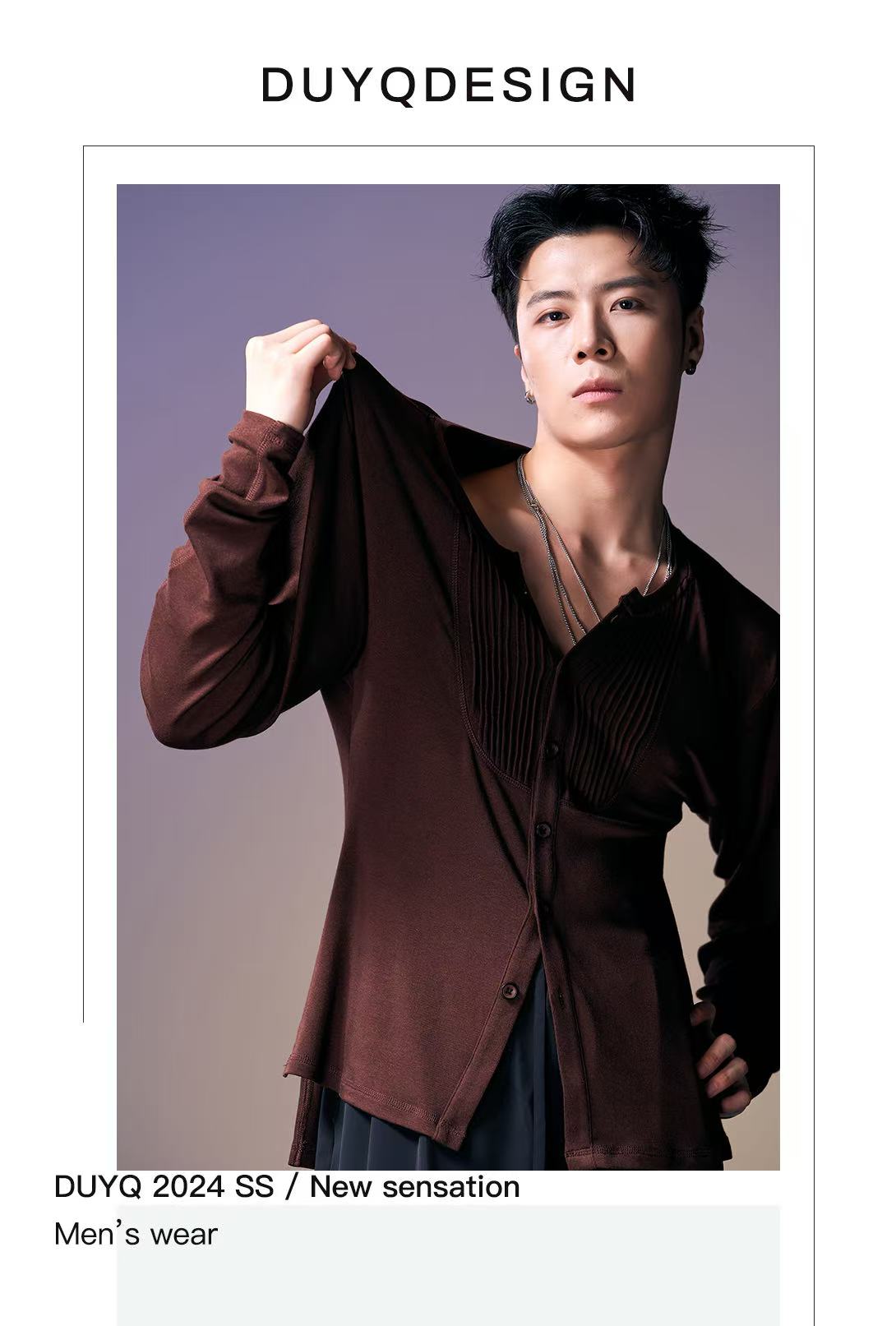 DUYQ.New Men-013 Round-neck Knit Long-sleeve Top - Professional Men's Standard Latin Dance Practice Wear