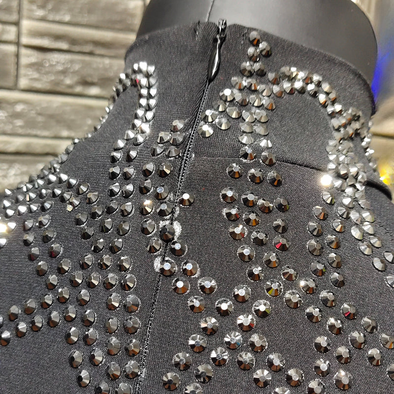 PERMINO-LD0094 New Latin dance top performance clothing professional performance clothing competition clothing men's clothing with diamonds customized