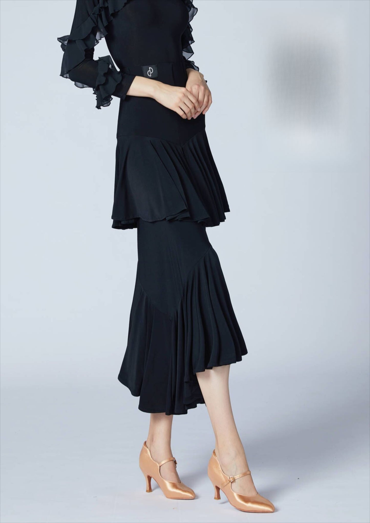 WD.Q28 Double Layer Ballroom smooth Skirts Practice Dance wear