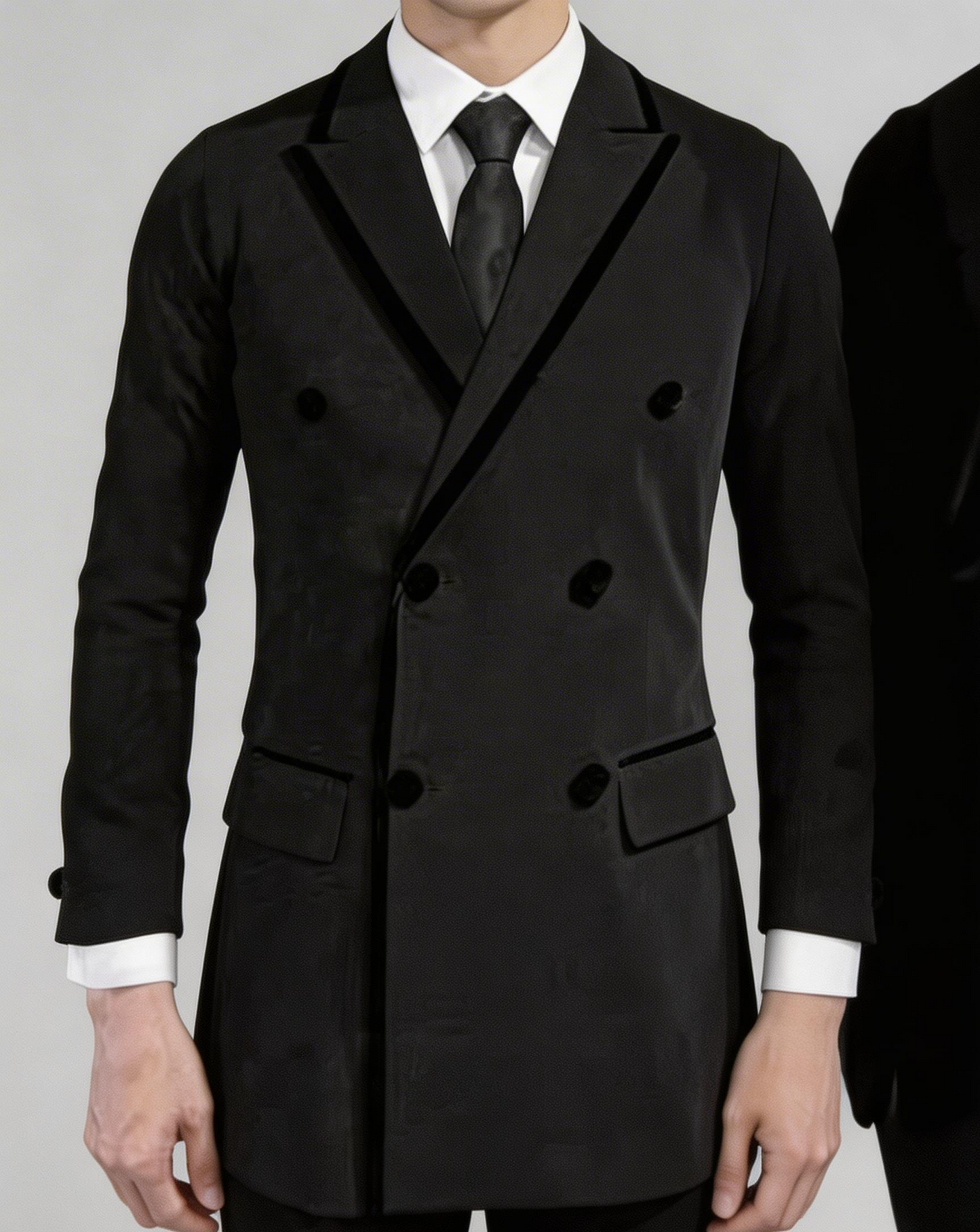 Men’s Ballroom Tuxedo Jacket Only – Professional Competition Dance Jacket, Standard Fabric, Double Layer - Mine·Jas