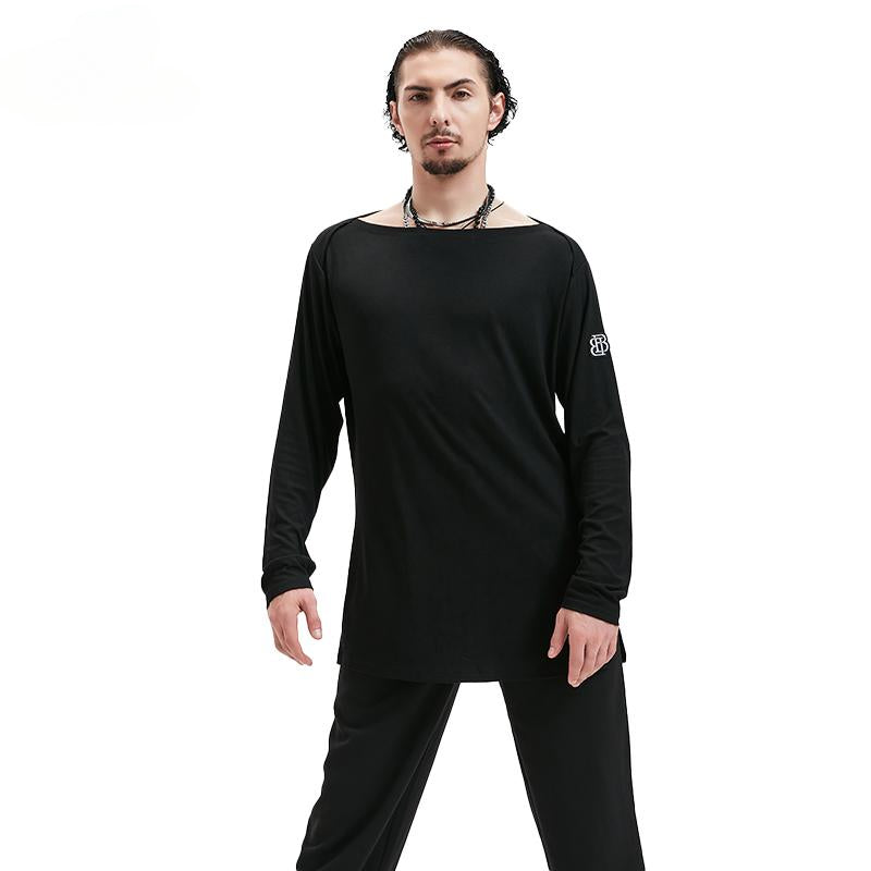BOBO new boys Latin dance suit T-shirt men's national ballroom dance professional training Latin practice suit dance top