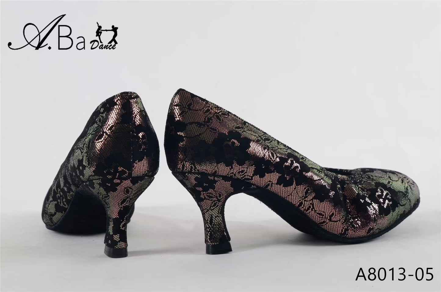 ABA DANCE.A8013 Black Leather Women's Ballroom Social dance Shoes | Elastic Strap Stylish Flats