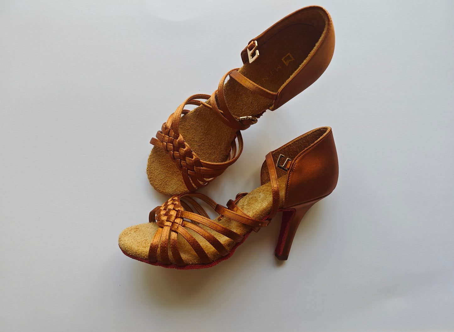 MINEJAS.L613 Women’s Latin Dance Shoes with Red Soles, Genuine Leather Insoles, and Odor-Resistant Comfort