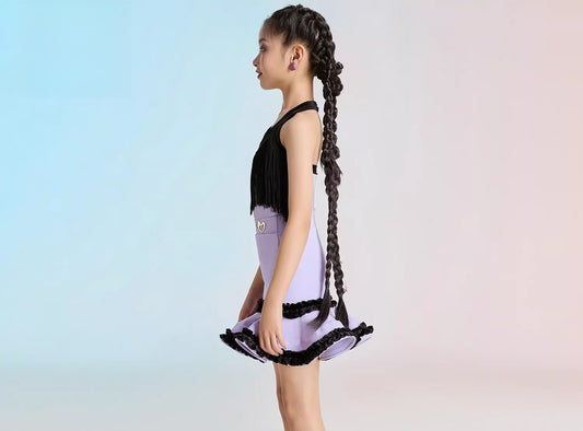 MLX 119/216-B children's Latin dance practice suit set large skirt professional dance training performance