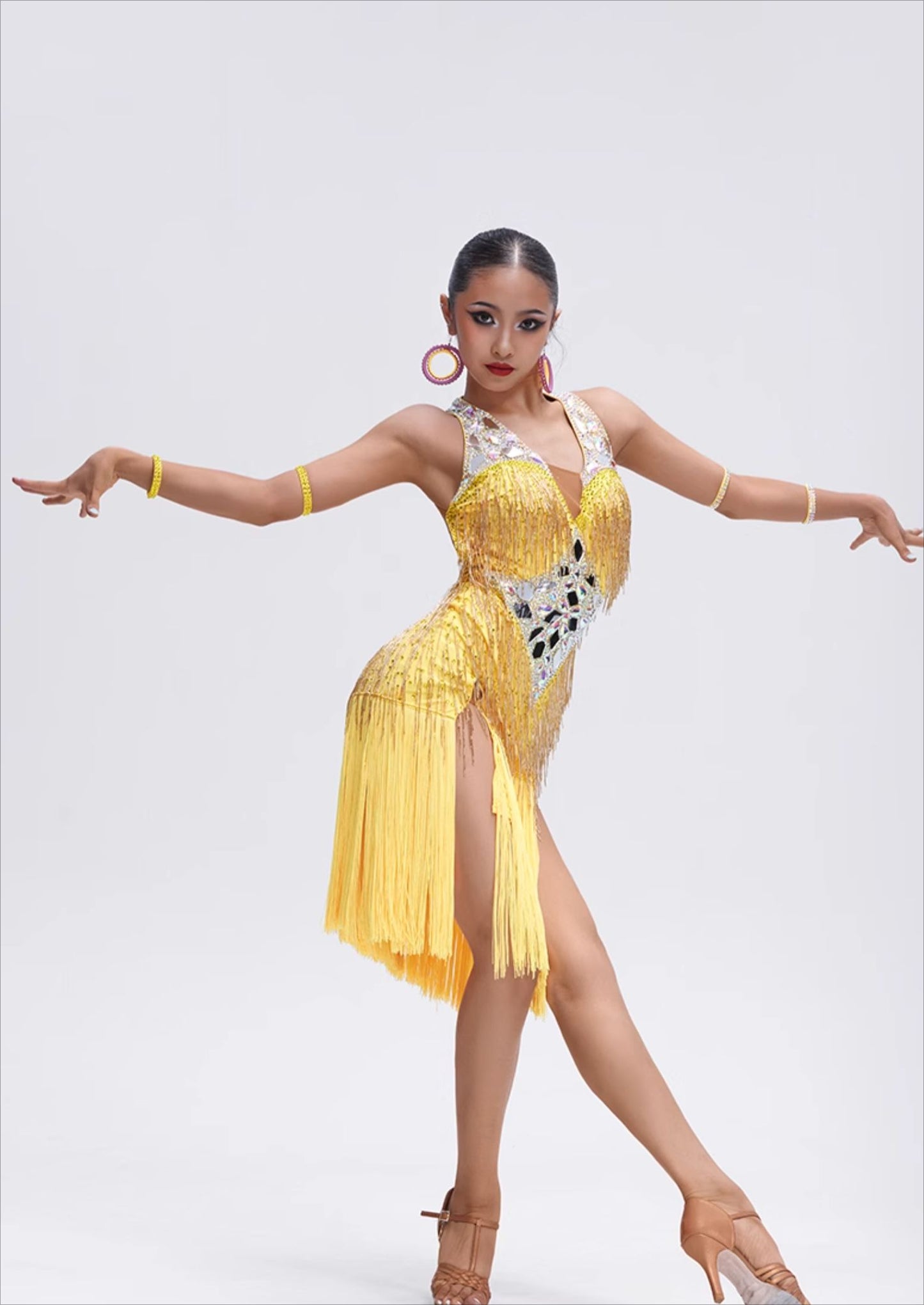 YL042.professional Latin dance performance costumes competition costumes, flower costumes, and tailor-made dresses