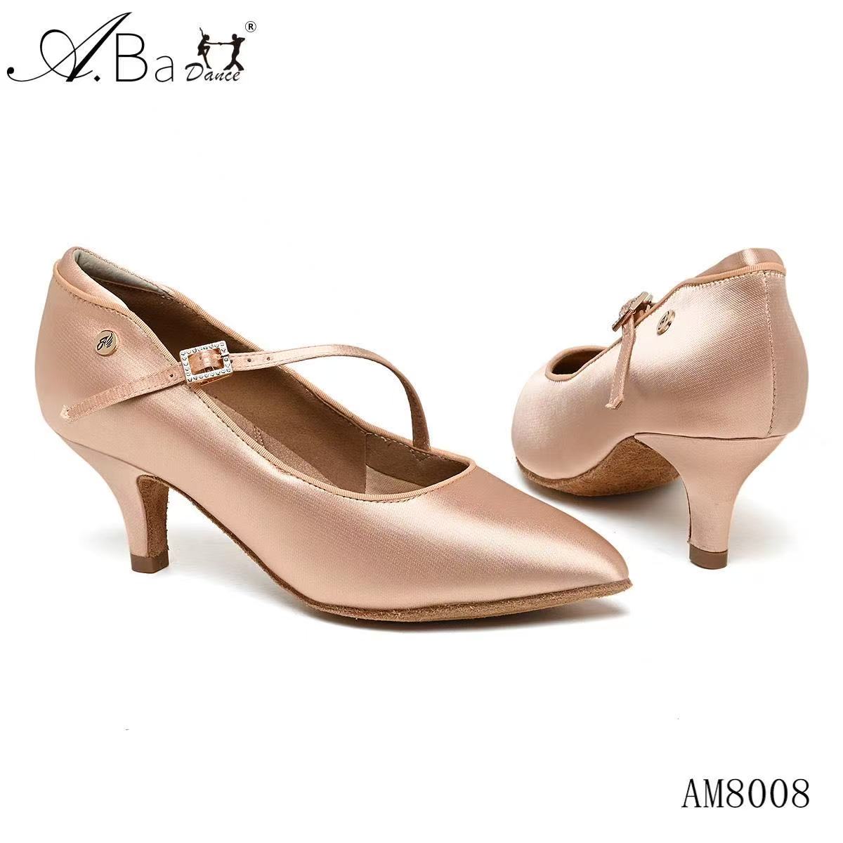 ABA DANCE.AM8008 Classic Nude Pointed Toe Women’s Modern Dance Shoes - Mine·Jas