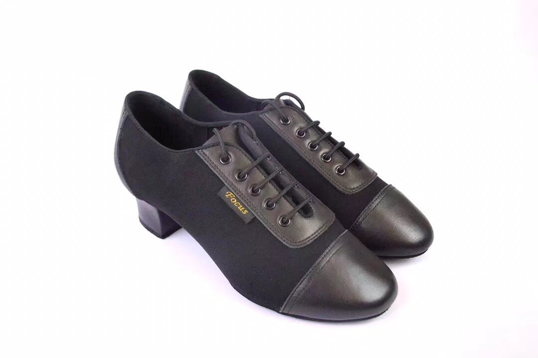 FocusDance Danceshoes.L005ME Men’s Matte Leather & Fabric Spliced Latin Dance Shoes