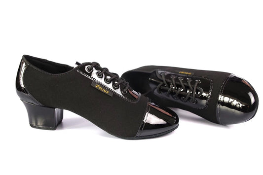 FocusDance shoes.L004ME Men’s Patent Leather & Canvas Latin Dance Shoes - Mine·Jas