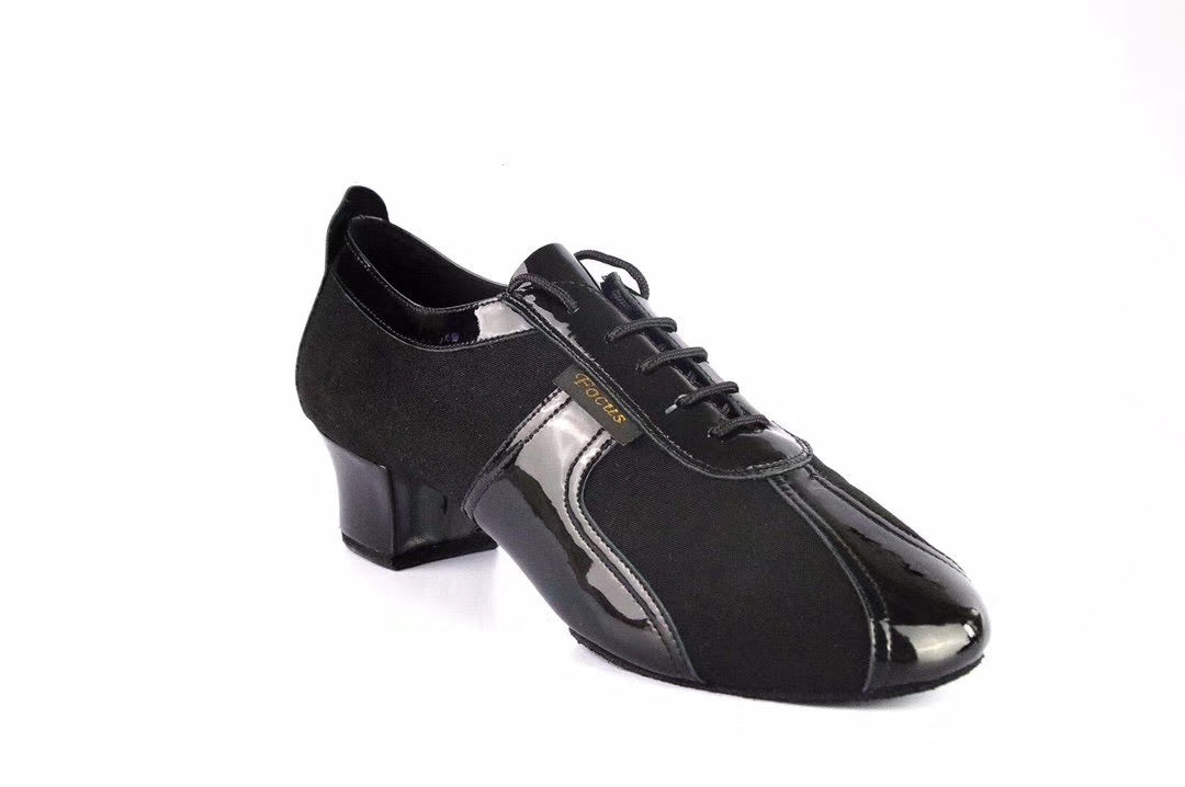 FocusDance Danceshoes.L006ME Men’s Patent Leather Spliced Latin Dance Shoes