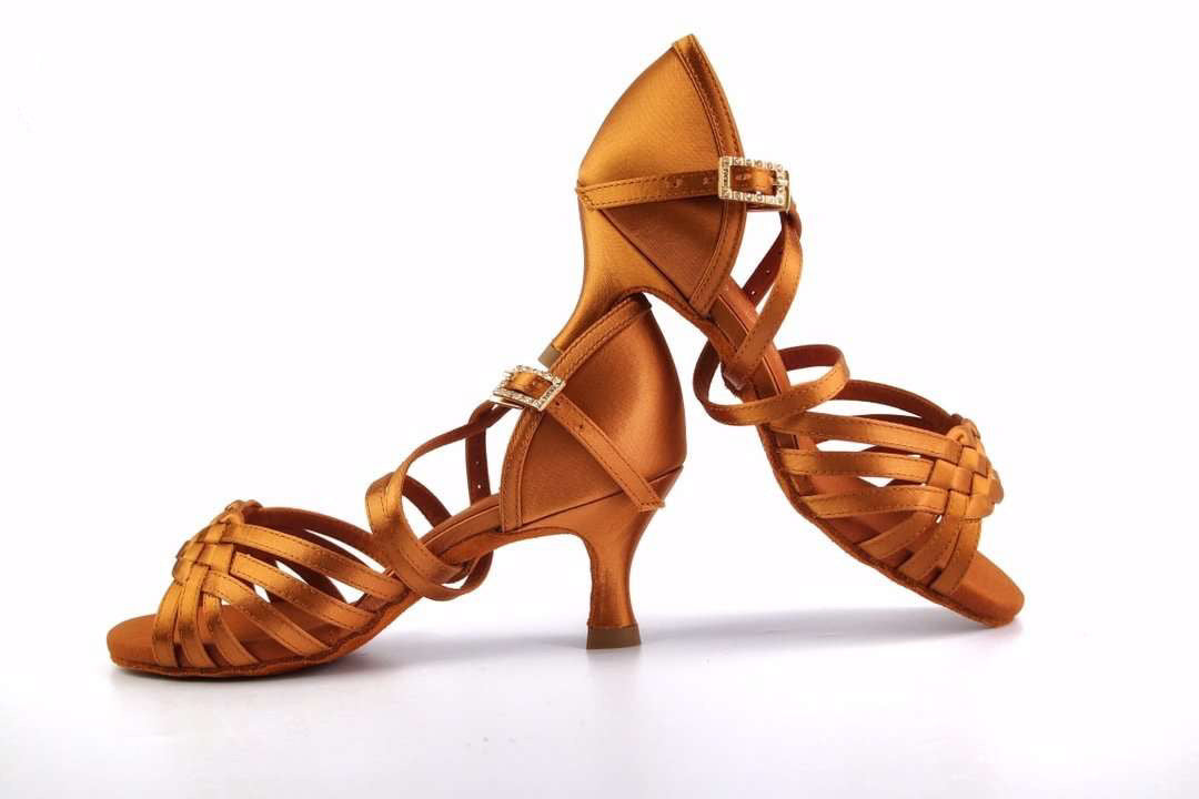 FocusDance Shoes.L009FE Women latin dance shoes with satin fabric