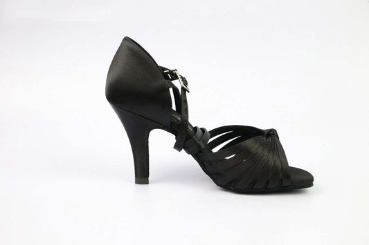 Focus Dance.L004FE black satin women latin shoes - Mine·Jas