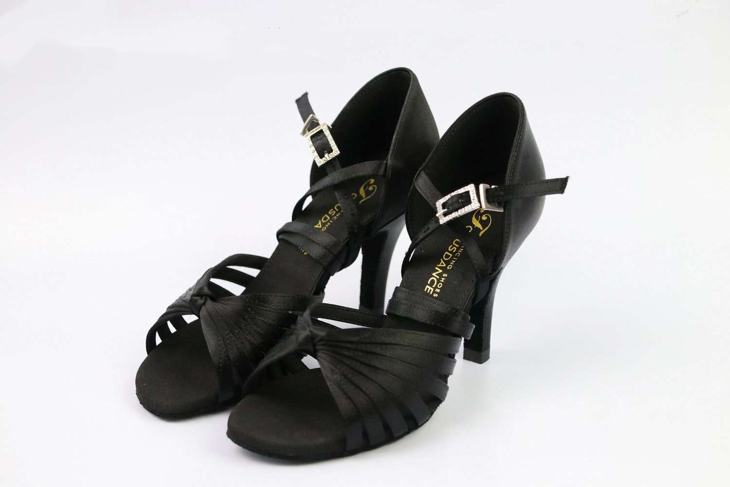 Focus Dance.L004FE black satin women latin shoes