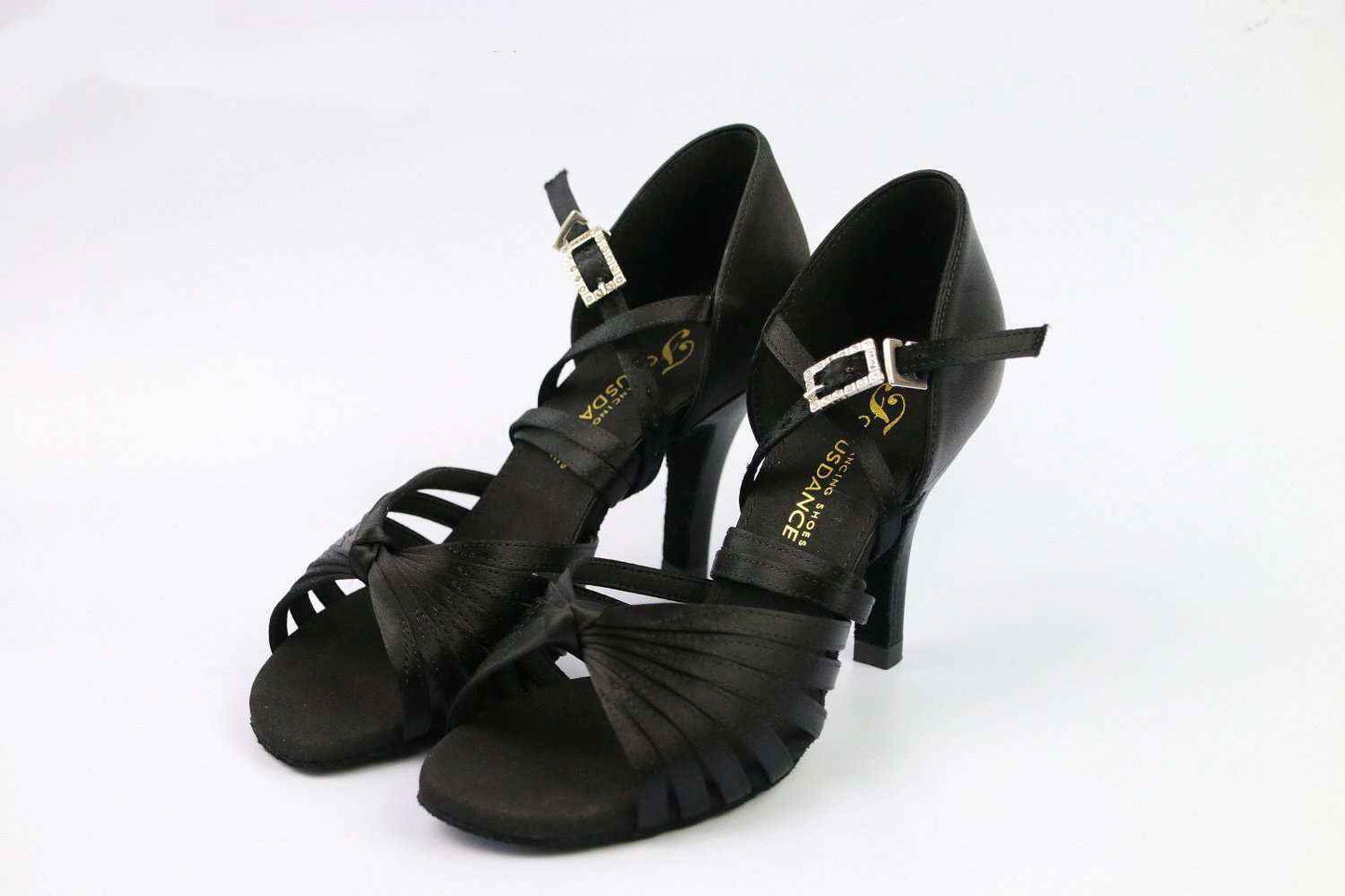 Focus Dance.L004FE black satin women latin shoes