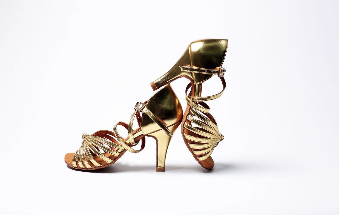 Focus.L001FE FOCUS GOLD LEATHER LATIN DANCE SHOES