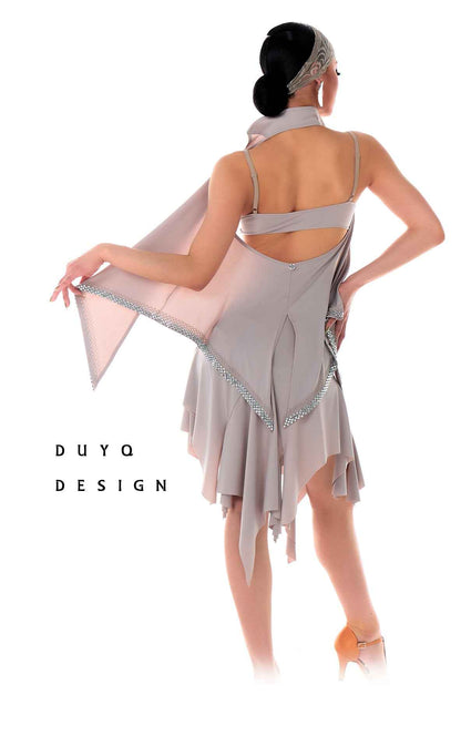 DUYQ 008 Asymmetrical Skirt for Professional Latin Dance