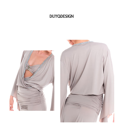 DUYQ 010 V-Neck Tie Strap One Size Dance Top