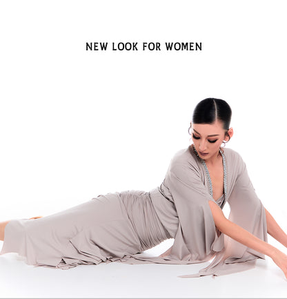 DUYQ 010 V-Neck Tie Strap One Size Dance Top