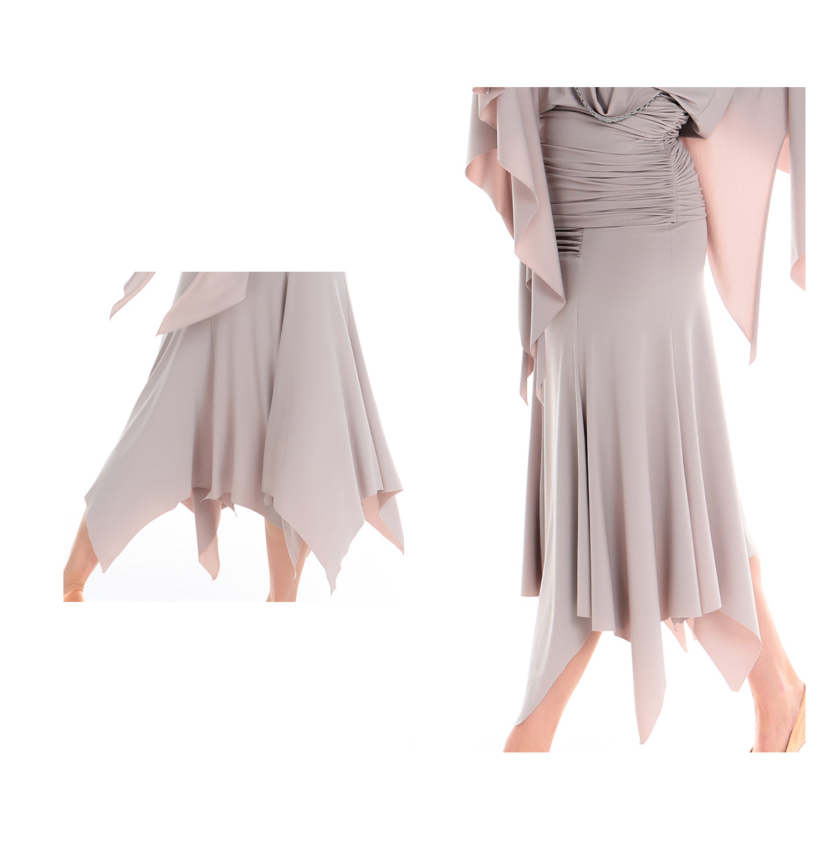 DUYQ 012 Women's Asymmetrical Hem Modern Dance Skirt