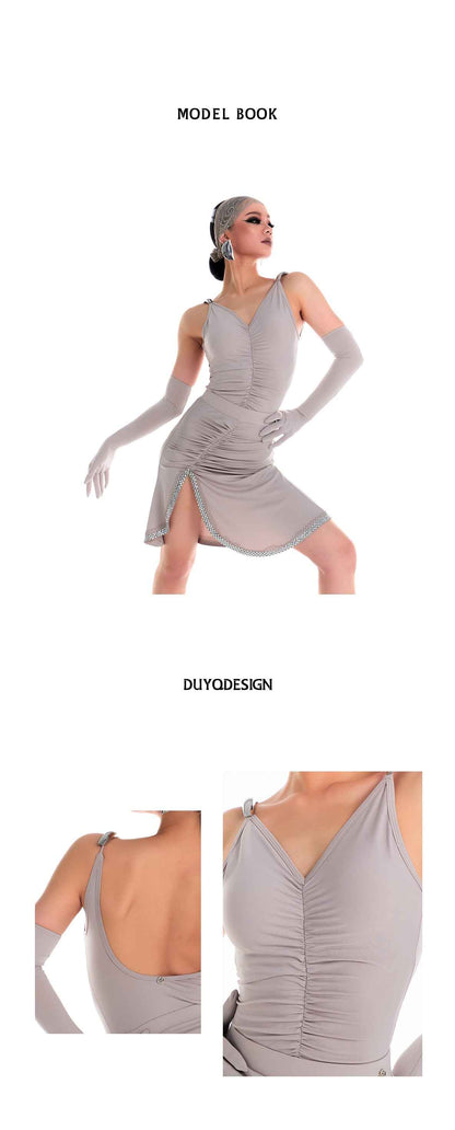 DUYQ 011 Ruched Camisole Top for Latin Dance Practice