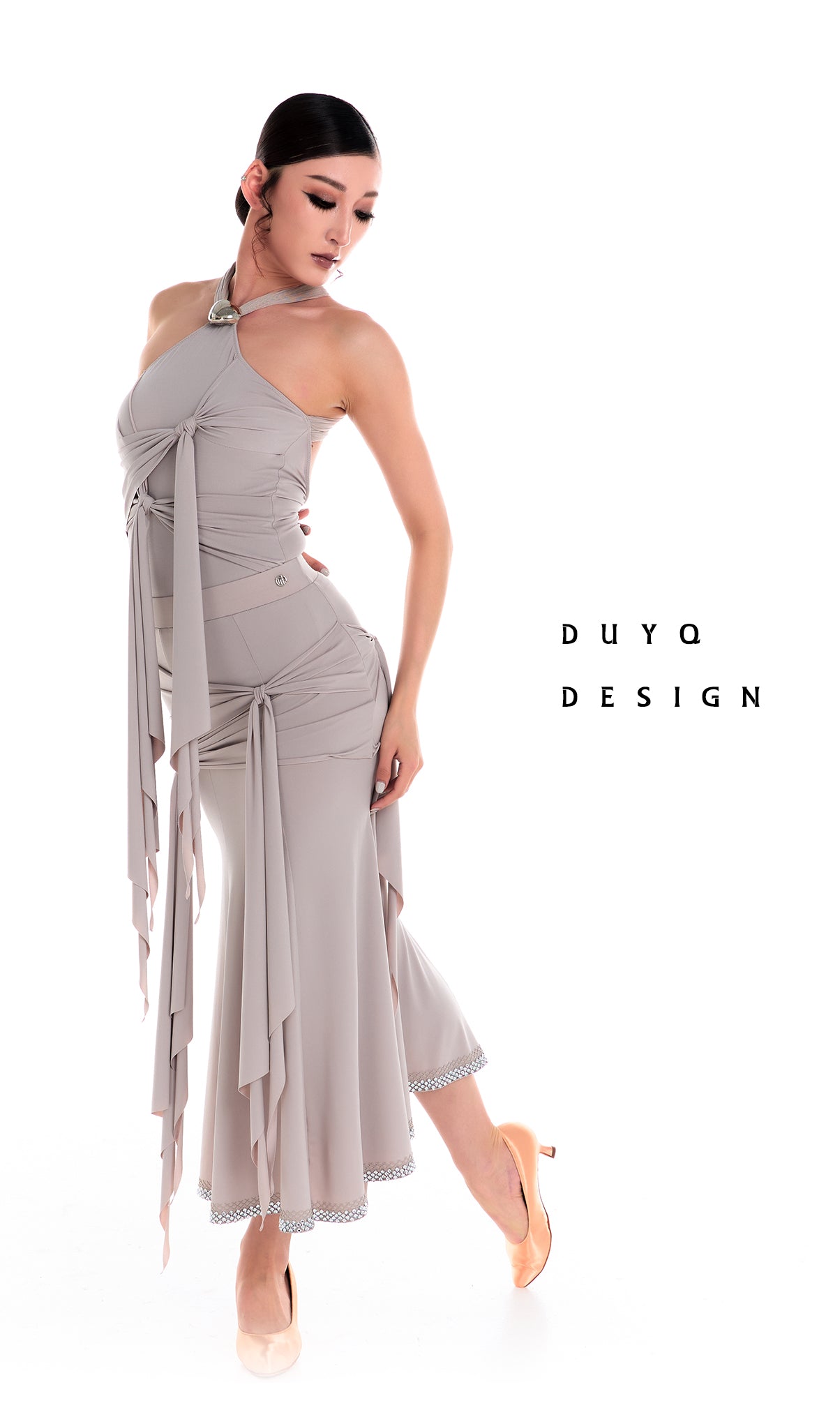 DUYQ 014 Tie Strap Design Modern Dance Skirt