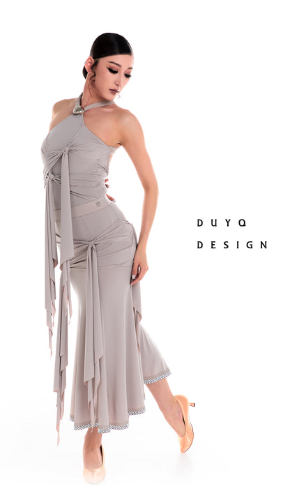 DUYQ 014 Tie Strap Design Modern Dance Skirt