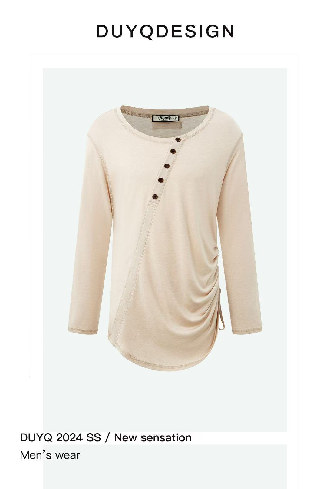 DUYQ.New Men-019 Merino Wool Long-sleeve Top - Ultra-comfortable Professional Latin Dance Practice Wear