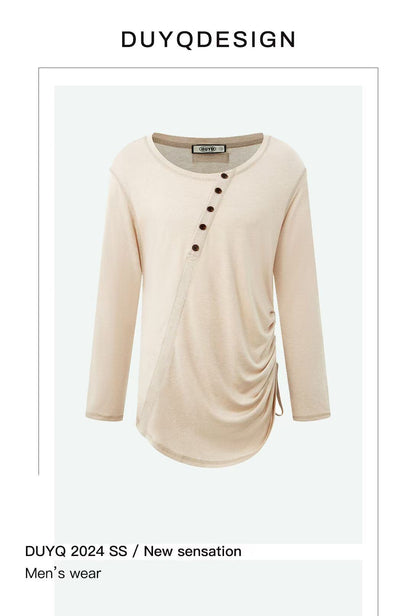 DUYQ.New Men-019 Merino Wool Long-sleeve Top - Ultra-comfortable Professional Latin Dance Practice Wear