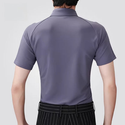 NY Fashion Men's Dance POLO Shirt Short Sleeve Top National Ballroom Dance Practice Top 186971T - Mine·Jas