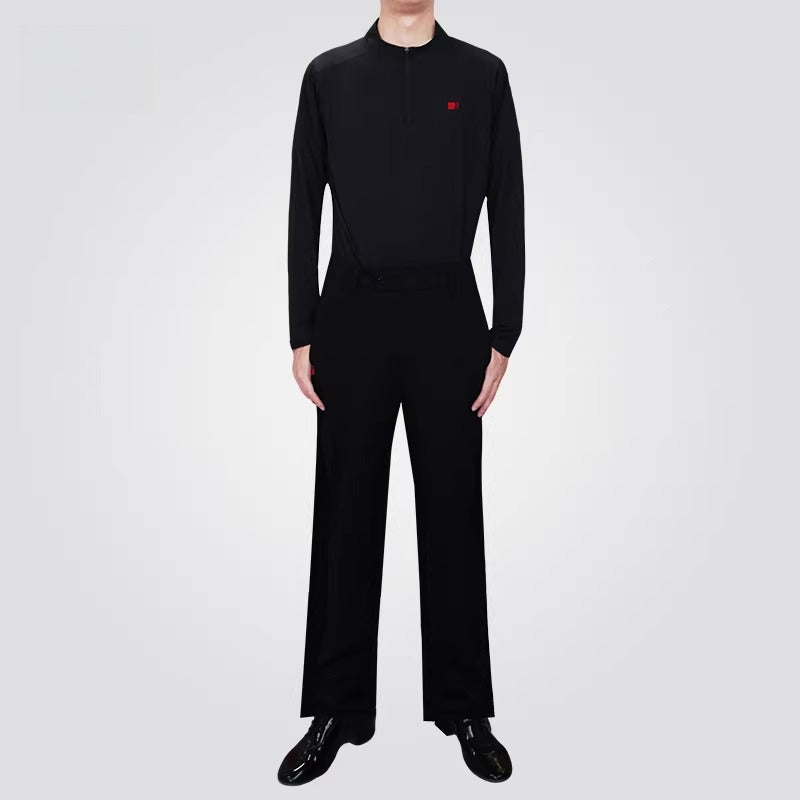 NY Fashion Men's Ballroom Dance Bottom Pants National Banner Dance Straight Pants Men's Practice Pants 25101K