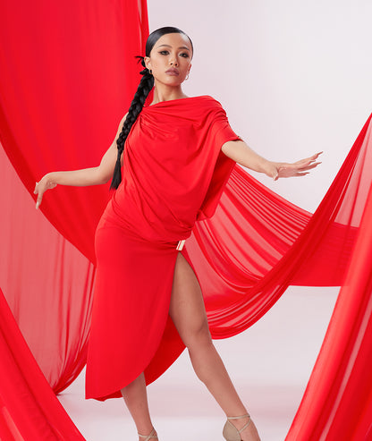 DUYQ [NSAD] 015 average size slanted shoulder top, national standard women's Latin dance practice clothes can be used every day