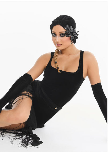 DUYQ [Midnight Star] 005 Latin Cut-Out Bodysuit Top – Professional Latin Practice Wear