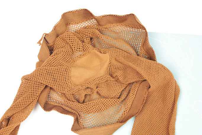Caramel Fine Mesh Latin Dance Open-Toe Socks