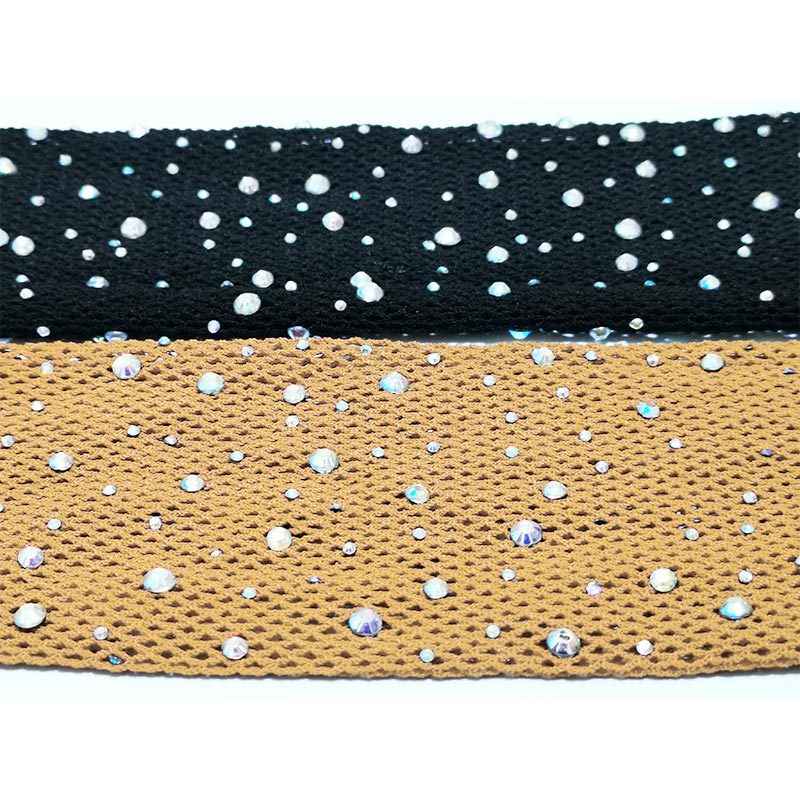 Caramel Hard Mesh Rhinestone Latin Dance Net Socks