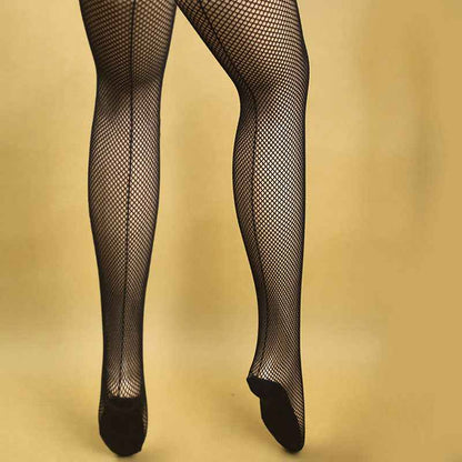Professional Latin Dance Net Socks Back Seam Design