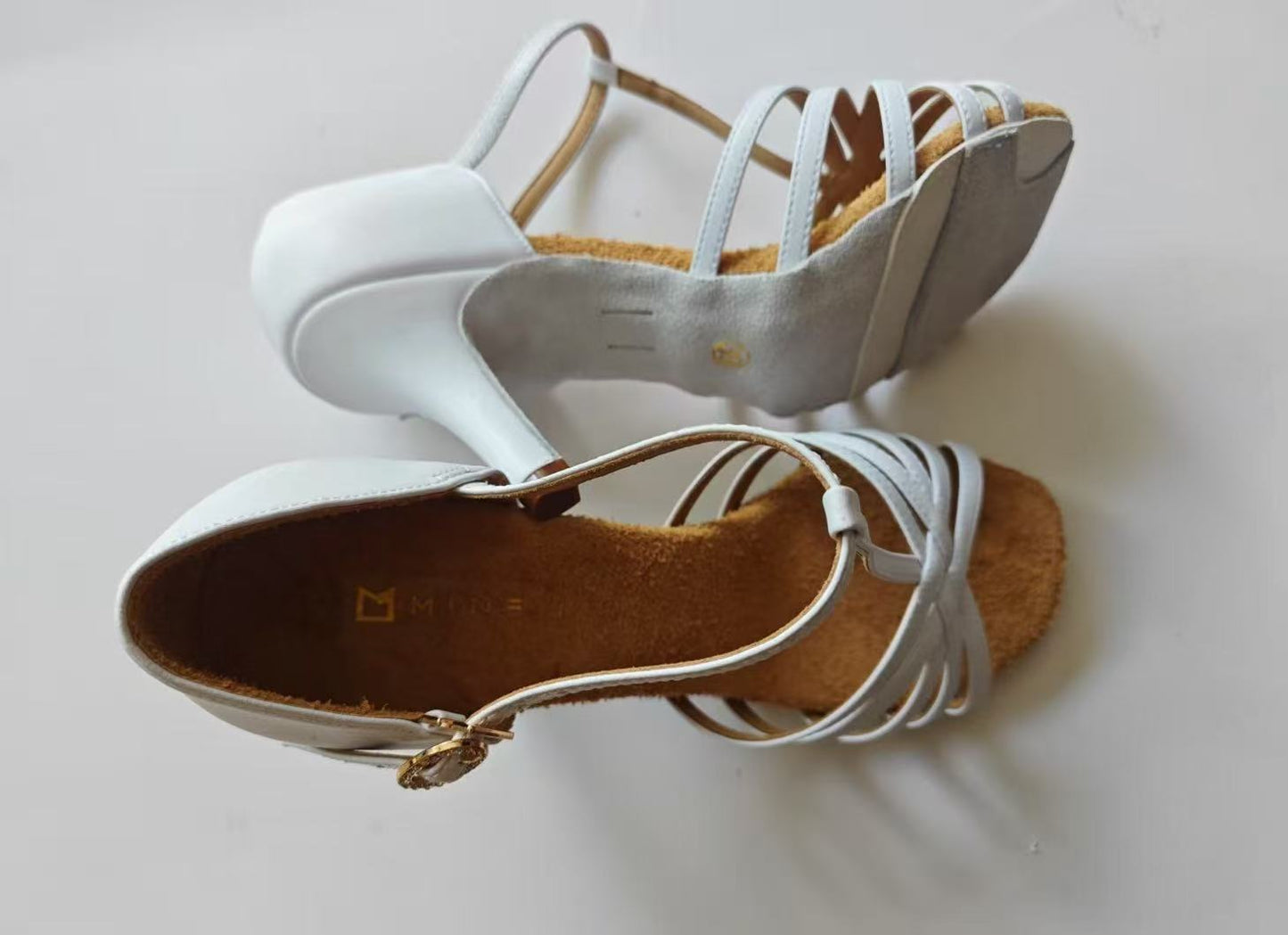 MINEJAS.L071 Women’s White Latin Shoes with Non-Slip Outsole