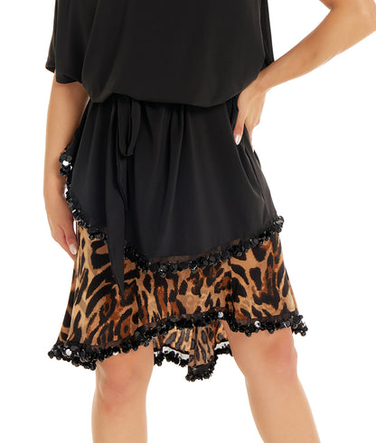 DUYQ [Polina] 012 pleated beaded fishtail skirt women's Latin dance practice class uniform professional