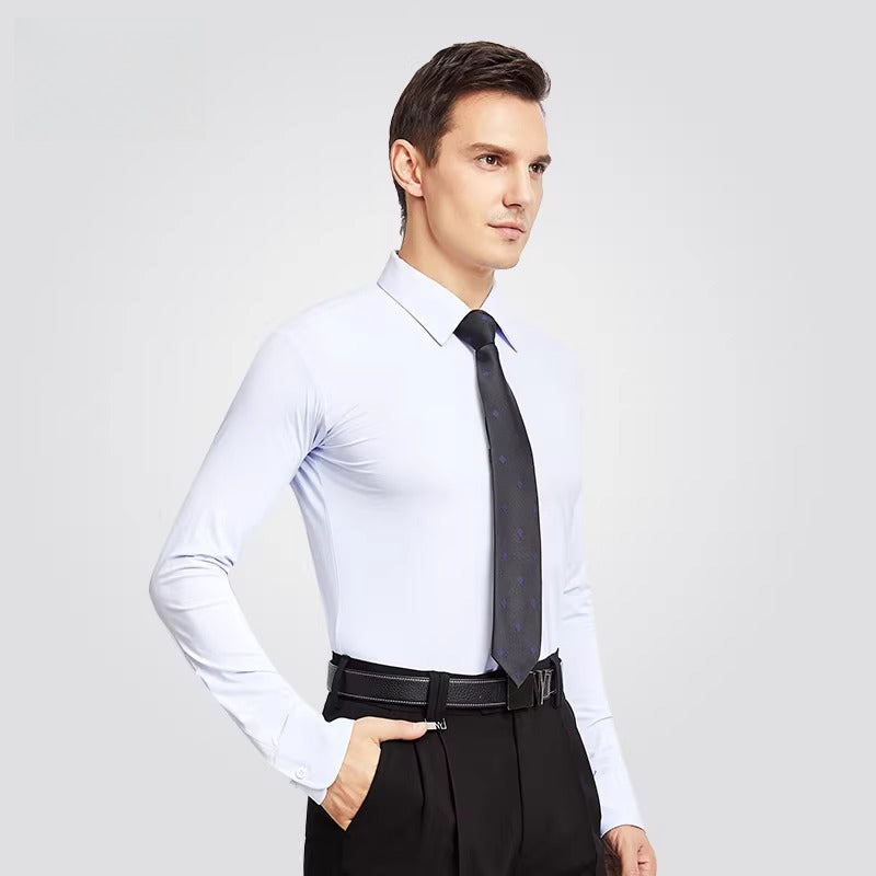NY Fashion Men's Competition Shirt Dance Top Practice Ballroom Dance Tango Shirt 21113C - Mine·Jas