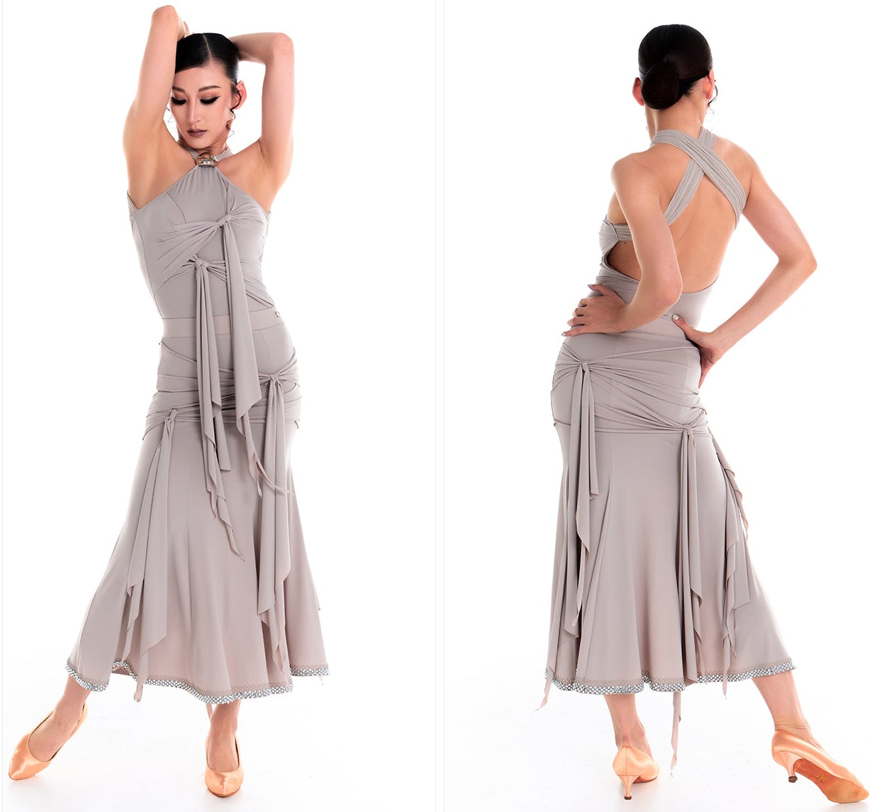 DUYQ 014 Tie Strap Design Modern Dance Skirt