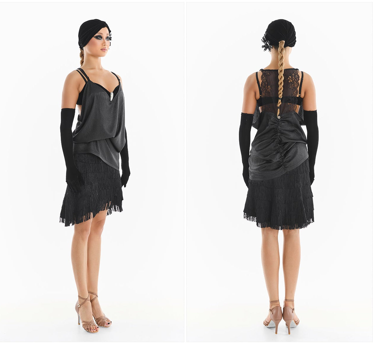 DUYQ [Midnight Star] 003 Latin Classic Black Camisole Dress – Professional Latin Practice Wear
