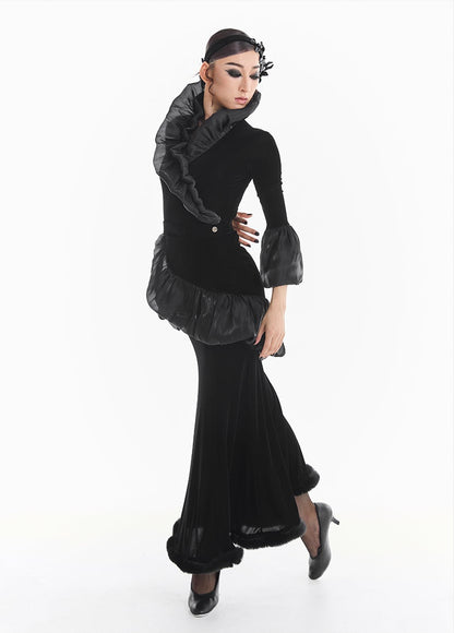 DUYQ [Midnight Star] 004 Ballroom Retro Court Style Skirt – Professional Ballroom Practice Wear - Mine·Jas