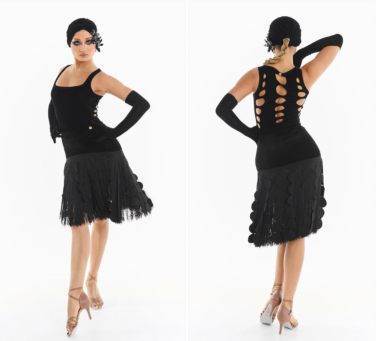 DUYQ [Midnight Star] 006 Latin Velvet Bodycon Skirt – Professional Latin Practice Wear