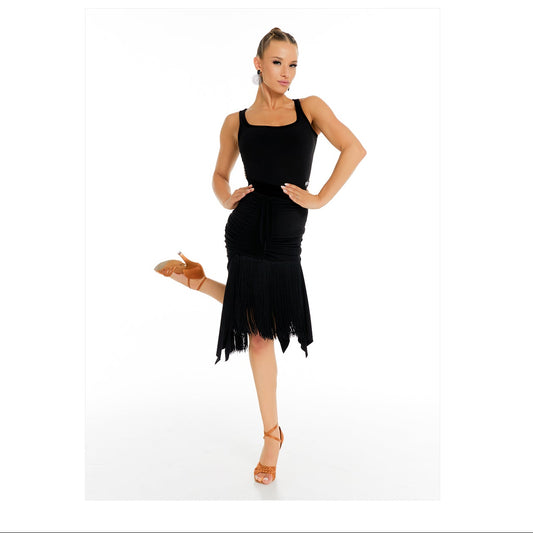 DUYQ [Polina-2] 005 Spine-Cut One-Piece Top, National Standard Women's Latin Dance Practice & Performance Costume