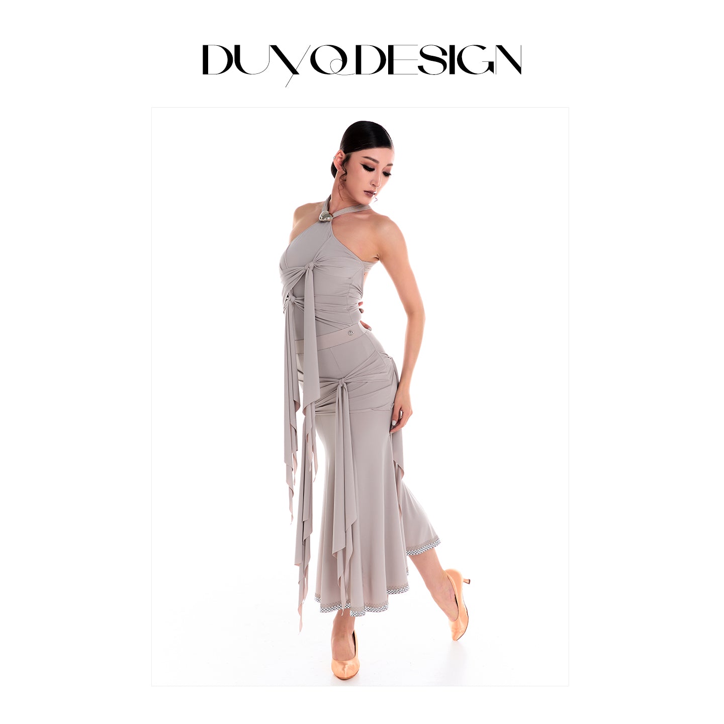 DUYQ 014 Tie Strap Design Modern Dance Skirt